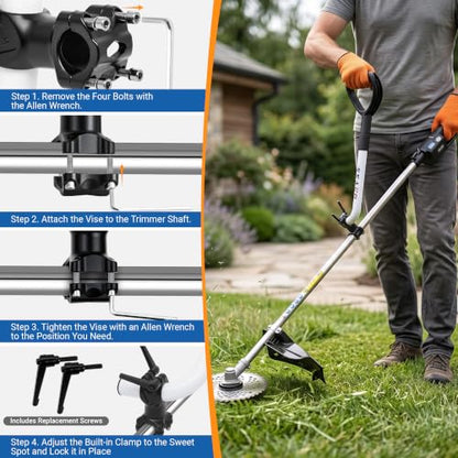 Weed Eater Handle Extension, Ergonomic Trimmer Grip, Easy Install String Trimmer Handle, Back-Saving Stable Support for Effortless Lawn Trimming, Lawn Care and Landscaping, 15.75"