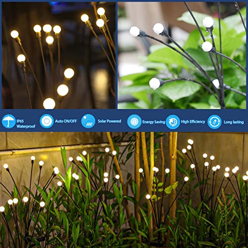 TONULAX Solar Garden Lights - Upgraded Solar Swaying Light, Sway by Wind, Outdoor Lights, Yard Patio Pathway Decoration, High Flexibility Iron Wire & Heavy Bulb Base, Warm White (4 Pack) - size: 4 Pack