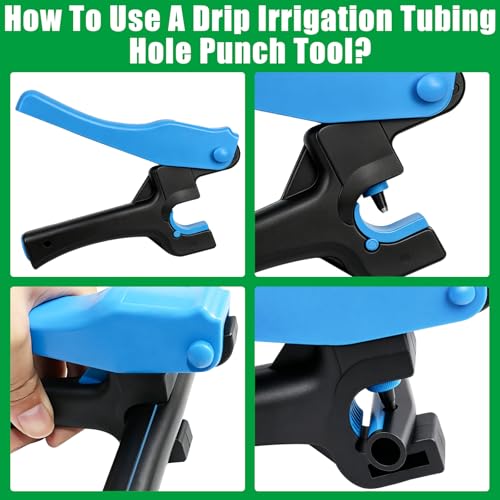 2 Pack Drip Irrigation Tubing Hole Punch Fittings, Drip Tube Hole Punch and 1/4 Inch Drip Fitting Insertion Tool for Easier 1/4" Barbed Fitting & Emitter Insertion in Drip Sprinkler System Setup - size: Hole Punch & Insertion Tool
