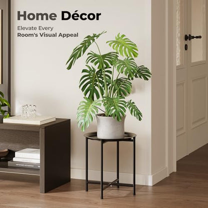 Bamworld Plant Stand Indoor Tall Plant Table Outdoor Plant Stool - color: Black