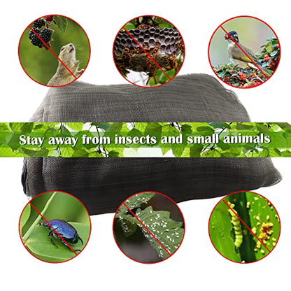 FONUNO Fruit Tree Netting with Zipper Birds Netting for Fruit Trees, Black - color: Black, size: 8 x 8 feet - 2 Pack