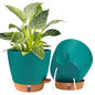 2 Pack 8 inch Plant Pots, Plastic Self Watering Planters - color: Turquoise, size: 8 Inch