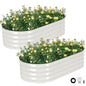 2Pcs Galvanized Raised Garden Bed Kit Outdoor 4x2x1ft, White - color: White