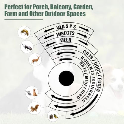 2026 New Solar Ultrasonic Bird Repellent Outdoor,Woodpecker Deterrent for House,Keep Birds Away,Goose Pigeon Bird Deterrents for Outside,Birds Scare Devices for Balconies Yard Garden Farm Orchard1 Pcs