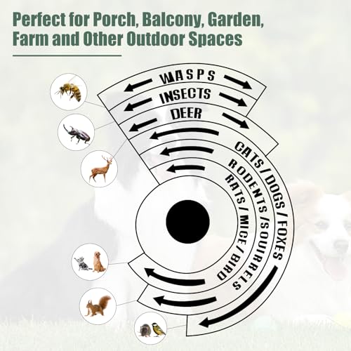Solar Bird Repeller Outdoor, Woodpecker Deterrent Device for Patio
