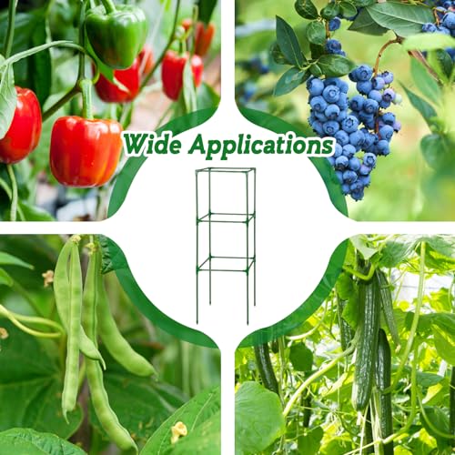 PAMASE 45x14.5x14.5in Square Tomato Cage for Garden, 4 Pack - style: 4 Pack
