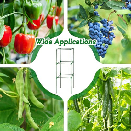 PAMASE 45x14.5x14.5in Square Tomato Cage for Garden, 4 Pack - style: 4 Pack