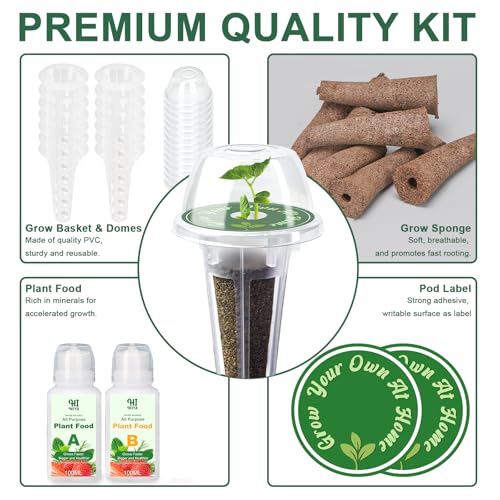 Herb Seed Pod Kit with Basil Mint Cilantro Mixed, Grow Anything Seed Starter Pod Kit for Hydroponics Growing System with Plant Food, Seeds Included Basil, Dill, Oregano, Chive (8-Pod-n) - color: Herb