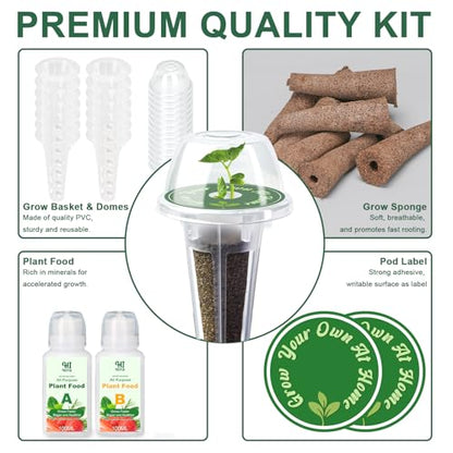 Herb Seed Pod Kit with Basil Mint Cilantro Mixed, Grow Anything Seed Starter Pod Kit for Hydroponics Growing System with Plant Food, Seeds Included Basil, Dill, Oregano, Chive (8-Pod-n) - color: Herb
