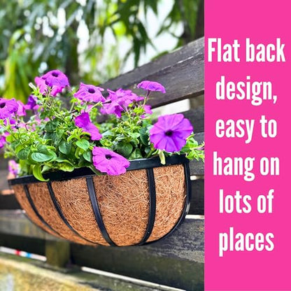 LaLaGreen Metal Wall Planter (16 in, 4 Pack) Black Garden Window Flower Box - size: 16" x 4