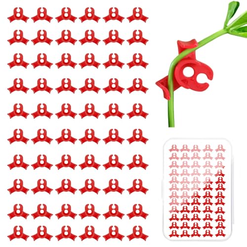 60PCS Plant Training Clips, 90 Degrees Bud Trainer Clips Low Stress Training Clips Bud Bender for Plant Gardening (Red) - color: Red