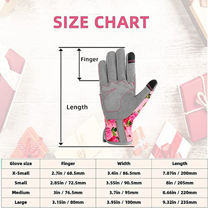 YRTSH Leather Gardening Gloves for Women, Flexible Breathable Garden Gloves - size: Small (Pack of 1)