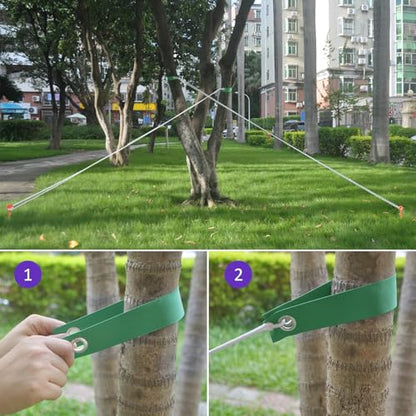 Tree Straps for Staking, 8 PCS Tree Support Straps for Newly Planted Saplings and Hurricane Protection, Tree Straightening Ties Green