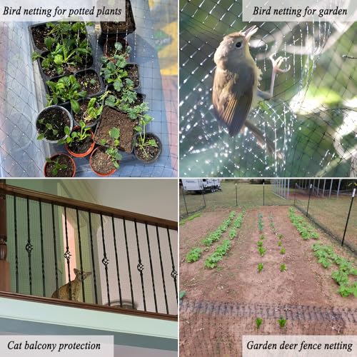 Bird Netting for Garden Protection, 7X100 FT Deer Fence Netting - size: 7x100 FT