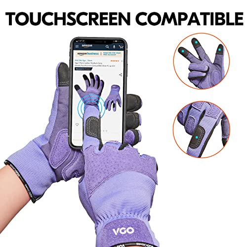 Vgo... Gardening Gloves Ladies,Safety Work Gloves,Touchscreen(Size L,Purple,SL7471) - color: Purple, size: Large