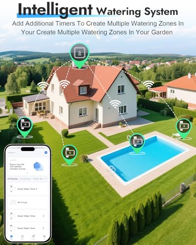 Insoma WiFi Sprinkler Timer, Water Timer for Garden, Smart Hose Timers with Hub Support 2.4GHz WiFi & Bluetooth, Rain Delay & Manual Watering, App/Voice Control Work with Alexa & Google Assistant - size: 1 Zone-WiFi