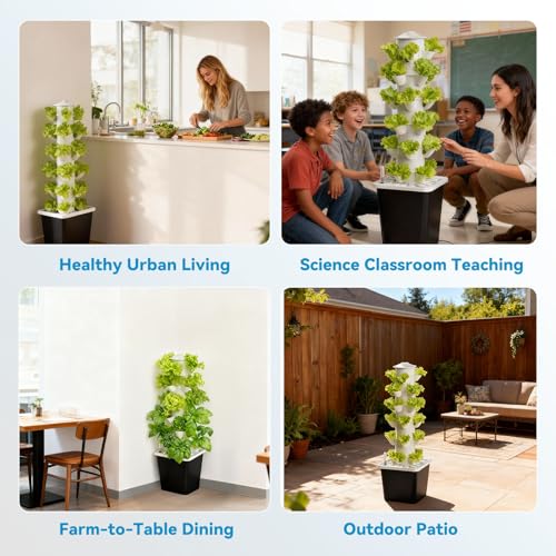 JESLED 6 Tiers Hydroponics Growing System Kits with 4 LED Grow Lights - size: 6tiers