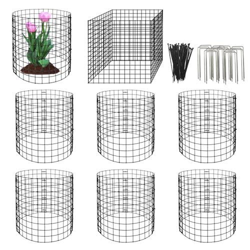 Eunika 8 Pack Round Plant Protector from Animals,24 Pcs 12" x 12" - color: Black-24pcs