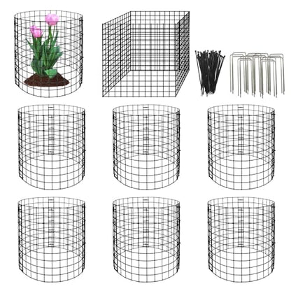 Eunika 8 Pack Round Plant Protector from Animals,24 Pcs 12" x 12" - color: Black-24pcs