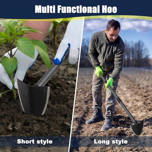 Garden Hoe 71'' Adjustable Heavy Duty Triangle Blade for Weeding & Digging - size: 71 Inches