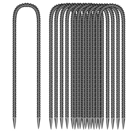 11 Pieces 12-Inch Garden Ground Stakes Galvanized Steel U Shape Hook Rebar Stake - Heavy Duty Ground Anchors for Tents, Position Kits,Fences, and Trampolines - color: U-12'' 6mm 11pcs BK