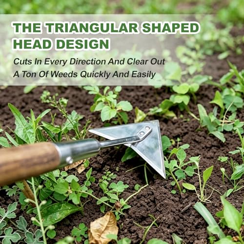 Haliaeetus Triangle Hoe, 60'' Scuffle Hoe Keeping Your Back from Tiring Out - size: 60'' Triangle Head Hoe