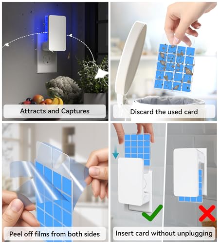 Advanced Double-Sided Indoor Fly Trap for Home, Plug-in 5-Way UV Light