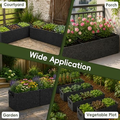 2-Pack Fabric Raised Planter Beds, 22 Gallon, 3x1x1 Ft