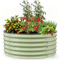 Gruper Raised Garden Bed, 3.5ft x 17'' Tall Round Metal Planter - color: Light Green, size: 42x42x17in