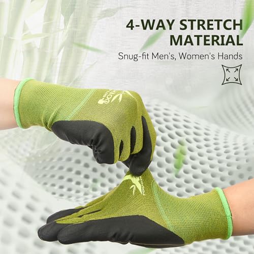 COOLJOB 2 Pairs Gardening Working Gloves, Touchscreen, Nitrile Coated, XXL - size: XX-Large (Pack of 2)