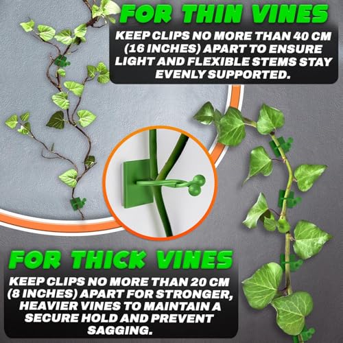 110 Pcs Wall Plant Clips for Climbing Plants, Self-Adhesive (Green) - color: Green