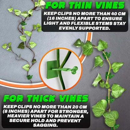 110 Pcs Wall Plant Clips for Climbing Plants, Self-Adhesive (Green) - color: Green