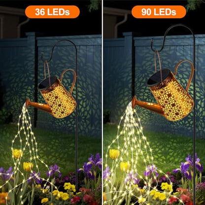 Forlivese 2PCS Solar Watering Can with Lights, Solar Lights Outdoor - size: 90LED