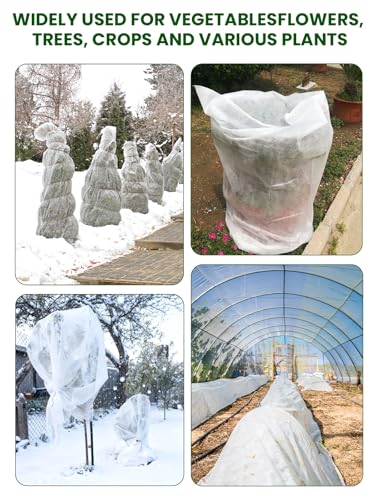 Plant Covers Freeze Protection, 10 ft x 50 ft 1.0 oz/yd² Reusable Frost Protection Floating Row Cover, Frost Blankets for Plants, Frost Cloth for Cold Weather Snow, Winter Frost Pests Protection - size: 10 ft x 50ft