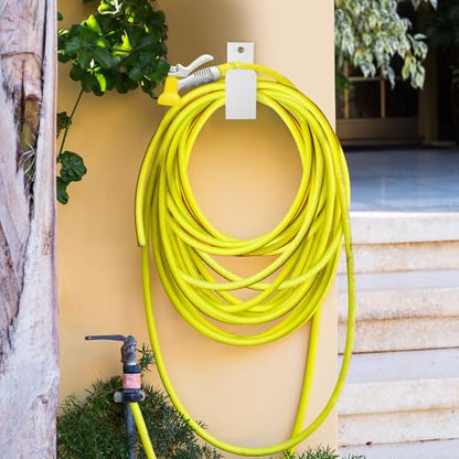 CroBlissful Garden Hose Holder Wall Mount Metal, White - color: White