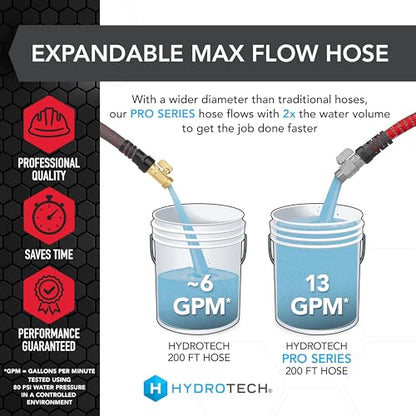 HydroTech Pro Series 200 ft Max Flow Garden Hose, 3/4 in Diameter - size: 200 Feet