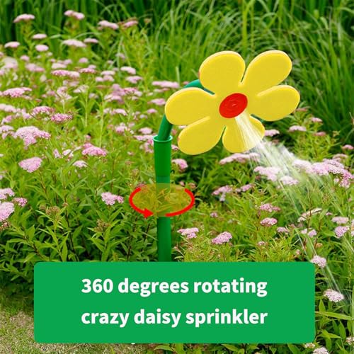 Crazy Daisy Sprinkler Funny Rotating Flower Sprinkler for Dogs - color: Yellow
