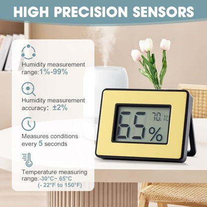 2-in-1 Digital Hygrometer Thermometer for Humidors, Gold