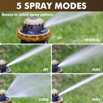 [2 Pack] RESTMO Gear Drive Sprinkler with Metal T-Spike Base,Brown - color: Brown, size: 2 Pack