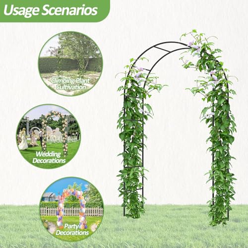 Garden Arch Trellis for Climbing Plants Outdoor - 94.5" H*55" L - size: 94.5"(H)*55"(L)*7.7"(W)