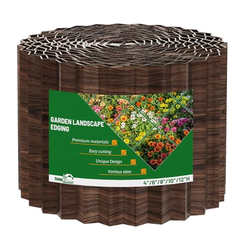 SnugNiture Corrugated Metal Garden Edging,6"×20'Sturdy Lawn Edging Border,Landscape Edging Border for Lawn, Flower Bed,Garden and Yard(Brown) - color: Brown