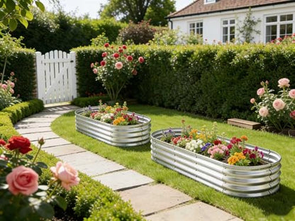 6 ft x 2 ft Raised Garden Bed Metal Elevated Planter for Vegetable Flower Herb (2pk)