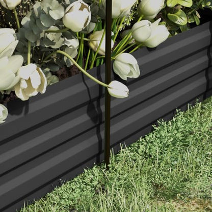Outsunny 7.3 x 3.4 x 1 ft Galvanized Raised Garden Bed with Cover Dark Gray