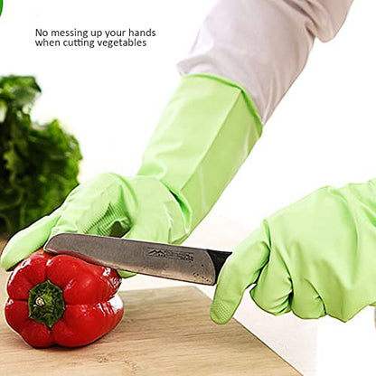 Alimat PluS Rubber Dishwashing Gloves Latex Free, Without Liner, Small - color: Red+green+orange, size: Small (Pack of 3)