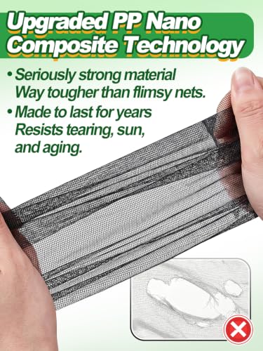 10x20ft Strong PP Nanocomposite Mosquito Net Garden Netting, Black - color: Black, size: 10x20 FT