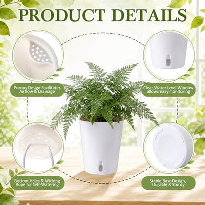 Ziliny 20 Pcs 5.91 Inch Self Watering Planters with Water Indicator - size: 5.91 Inch