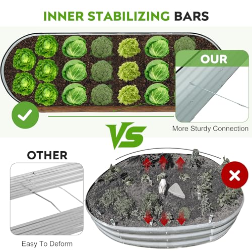 Galvanized Raised Garden Bed - 1PCS 6x2x1.4ft Metal Planter Box Brown - color: Brown, size: 6x2x1.4ft(1pcs)