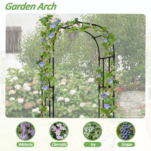 Thickened Metal Garden Arch-59L*94.5H,Trellis for Climbing Plants Outdoor - size: 59（L）*94(H)*16(W)IN