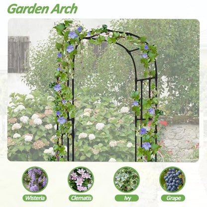 Thickened Metal Garden Arch-59L*94.5H,Trellis for Climbing Plants Outdoor - size: 59（L）*94(H)*16(W)IN