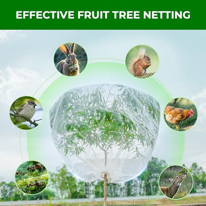 8'x8' Fruit Tree Netting with Zipper & Drawstring(2 Pack) - size: 8'x8' Tree Bag